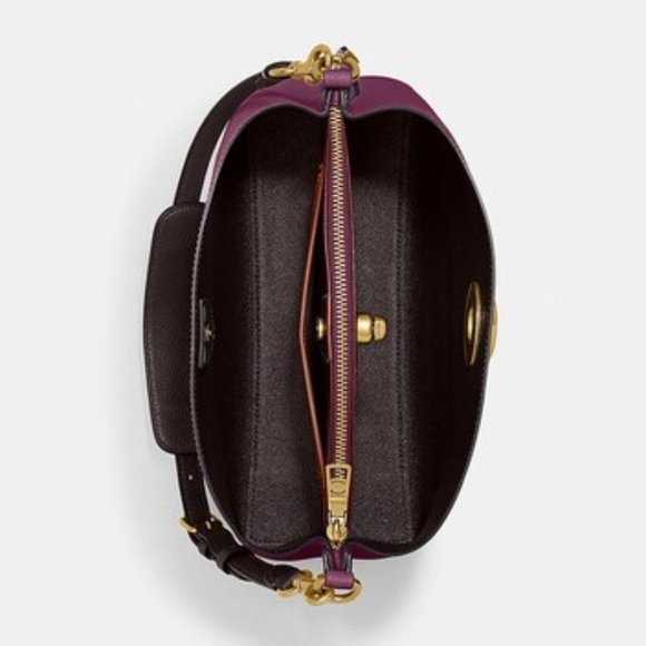 Coach Willow Bucket Bag Deep Berry Leather - Picture 7 of 16